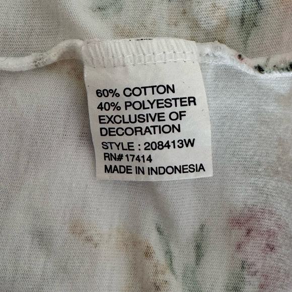 Miss Elaine Short Floral Nightgown Size LARGE Cotton Blend Short Sleeve Button - Picture 5 of 8